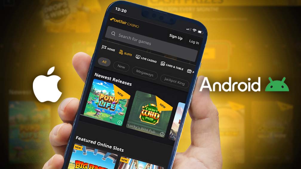 Betfair Casino app available for Android and iOS