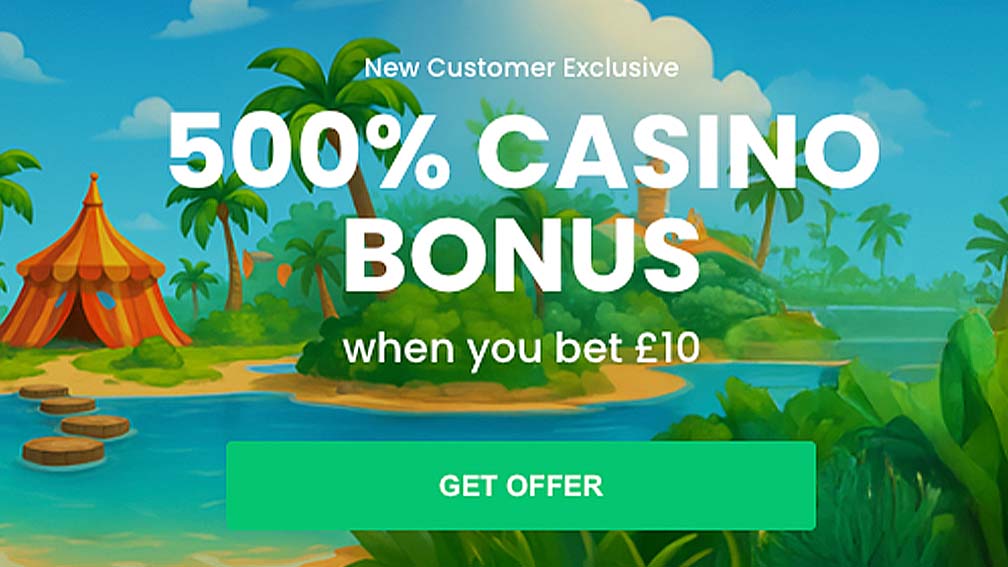 BoyleSports Casino welcome bonus promotion offering a 500% bonus reward for new players