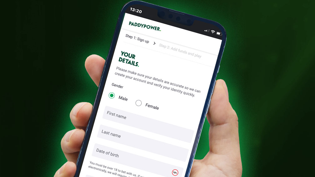 Inserting  Your Details On The Paddy Power Sign Up