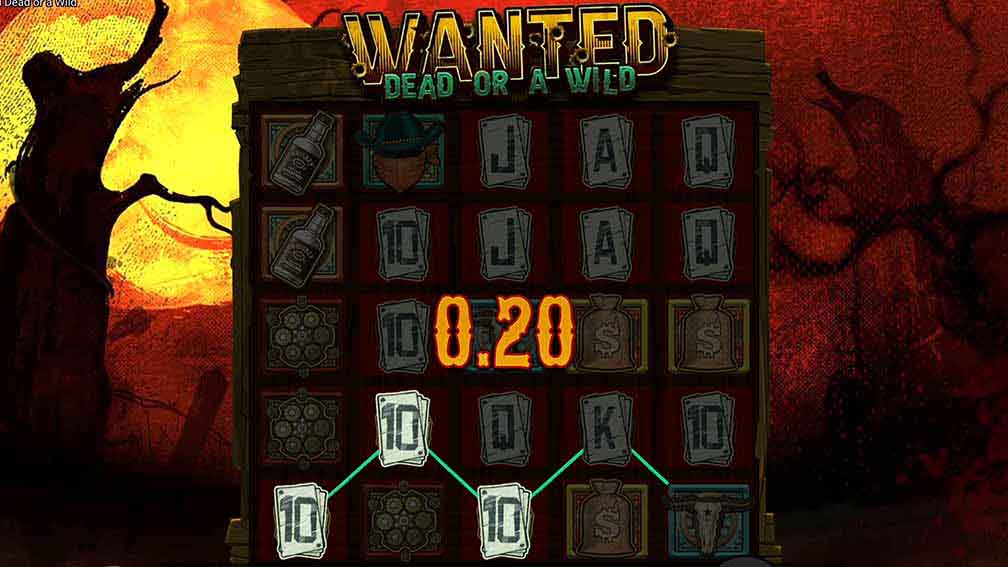 Printscreen of Hacksaw Gaming Wanted Dead or a Wild Slot Win