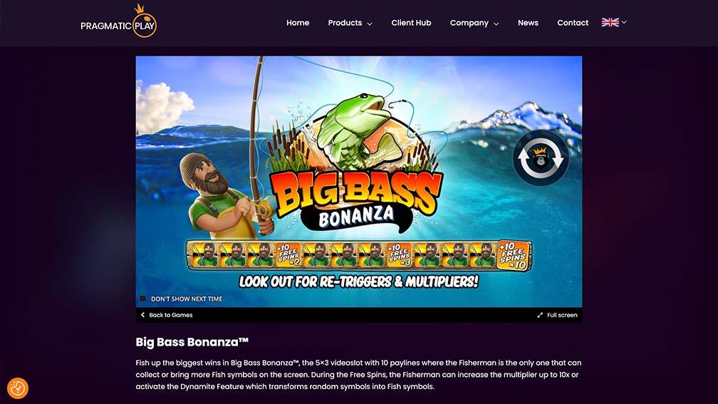 Big Bass Bonanza Slot at Pragmatic Play Site