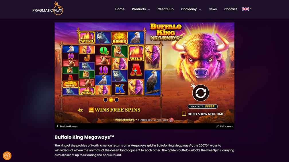Buffalo King Megaways At Pragmatic Play on Desktop
